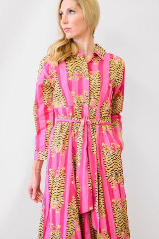 GUADALUPE Luciana Tibet Dress in Fuchsia