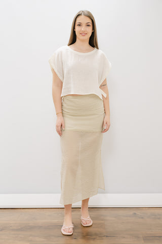 ELAN Cropped Drop Sleeve Top