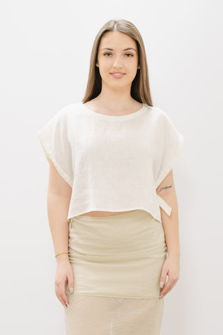 ELAN Cropped Drop Sleeve Top
