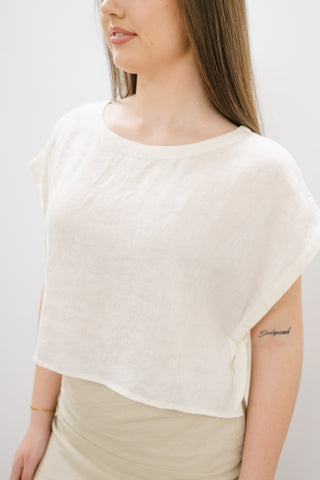 ELAN Cropped Drop Sleeve Top