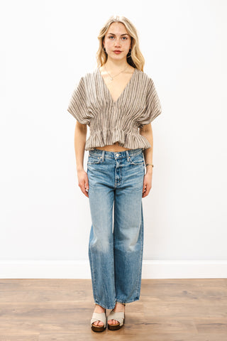 A.REN Isla Shirred Peplum Top