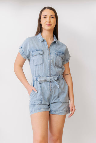 ELAN Denim Romper