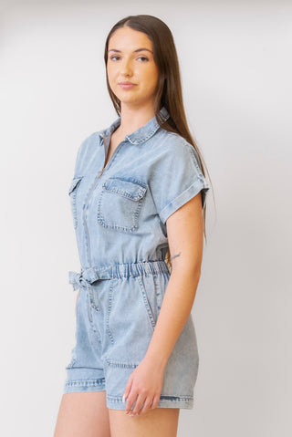 ELAN Denim Romper