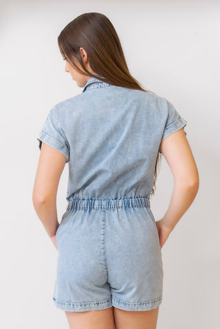 ELAN Denim Romper