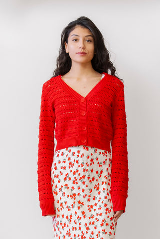 Z SUPPLY Romance Cardigan In Bright Red