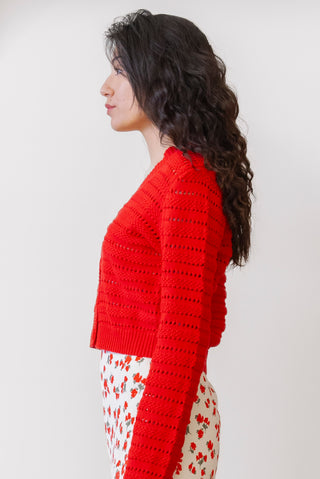 Z SUPPLY Romance Cardigan In Bright Red