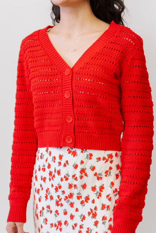 Z SUPPLY Romance Cardigan In Bright Red