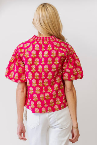 THML Printed Blouse in Magenta