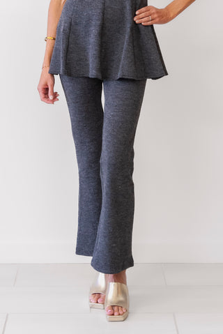 MOON RIVER Textured Bell Bottom Pants