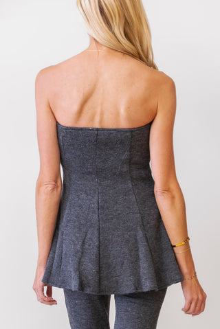 MOON RIVER Textured Strapless Top