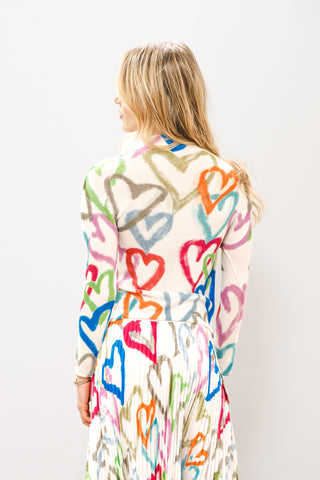 WILD COSMOS Ava Hearts White Mix Top