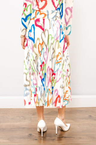 WILD COSMOS Ava Hearts White Mix Skirt