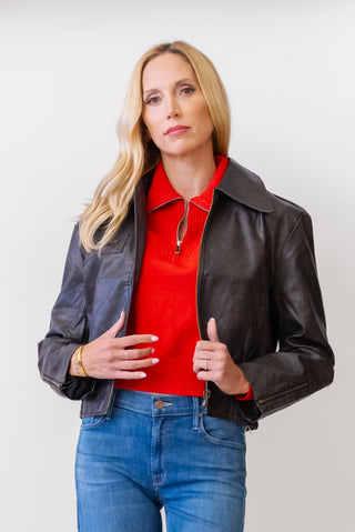 CURAAE Riley Bomber Jacket in Chestnut