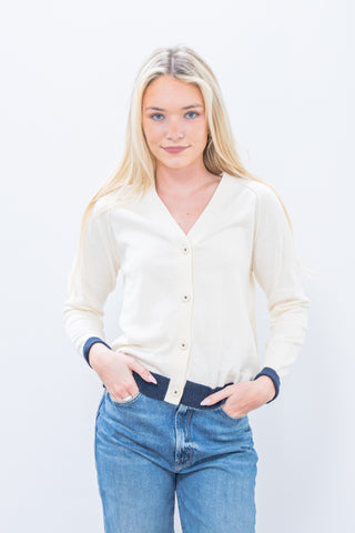 Zaket & Plover Cadigan w/ Navy Trim