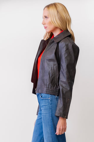 CURAAE Riley Bomber Jacket in Chestnut