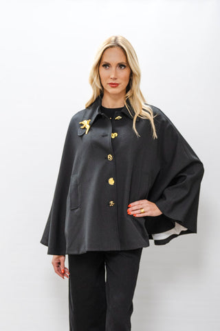 BEULAH Cape w/ Gold Buttons