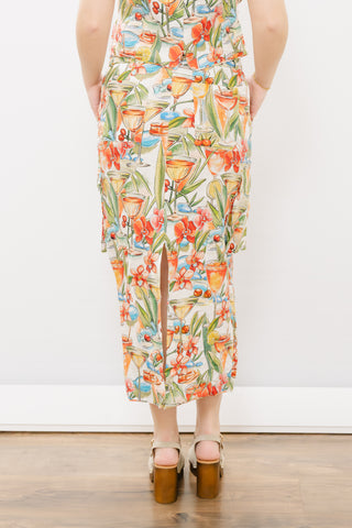 FARM RIO Cocktail Off White Midi Skirt