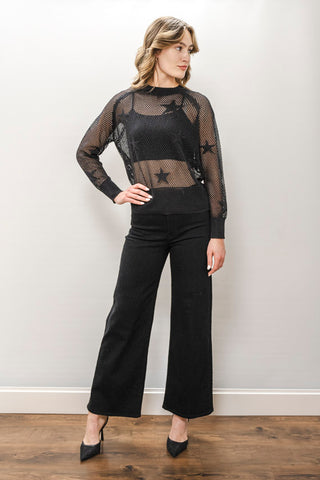 ELAN Mesh Star Sweater