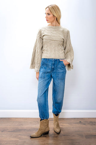 CURRENT AIR Boatneck Sweater/Scarf Sleeve