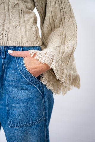 CURRENT AIR Boatneck Sweater/Scarf Sleeve