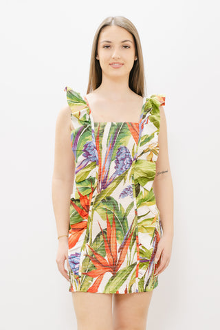 FARM RIO Florart Sand Mini Dress