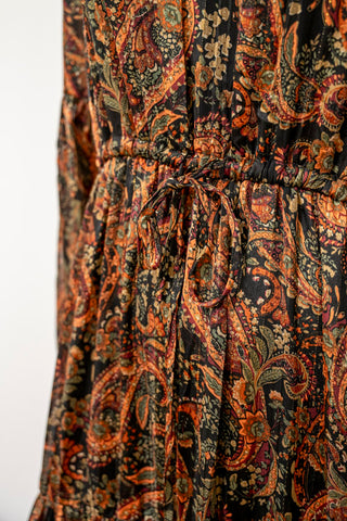 APRICOT Painterly Lurex Paisley Midi Dress