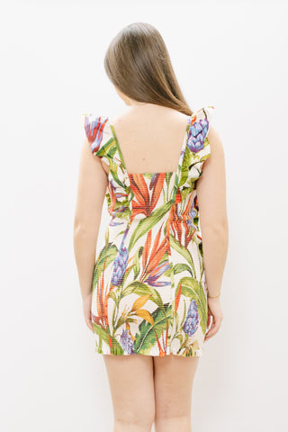 FARM RIO Florart Sand Mini Dress