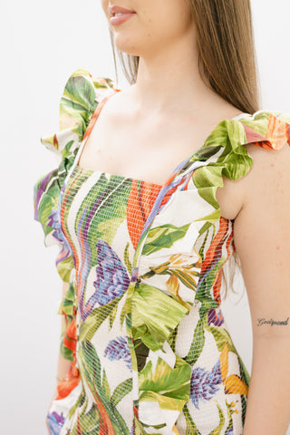 FARM RIO Florart Sand Mini Dress