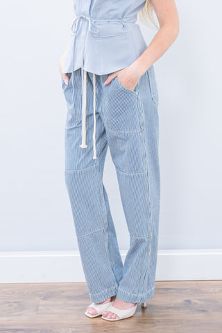 POL Euro Striped Workwear Pants