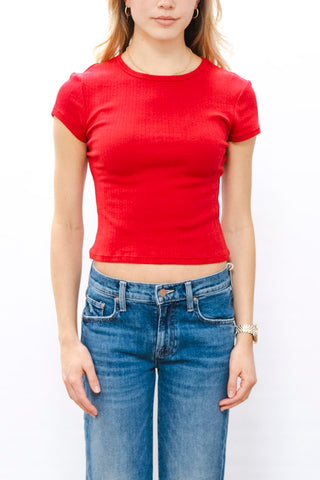 FREE PEOPLE Wait A Min Baby Tee