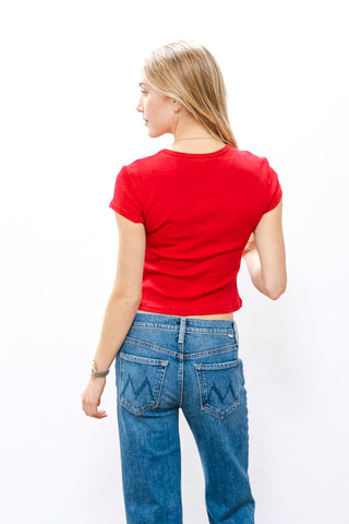 FREE PEOPLE Wait A Min Baby Tee