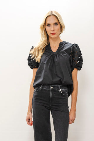 THML Puff Sleeve Cut Out Blouse