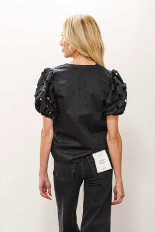 THML Puff Sleeve Cut Out Blouse