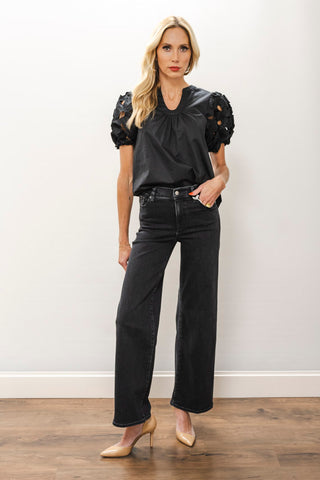 THML Puff Sleeve Cut Out Blouse