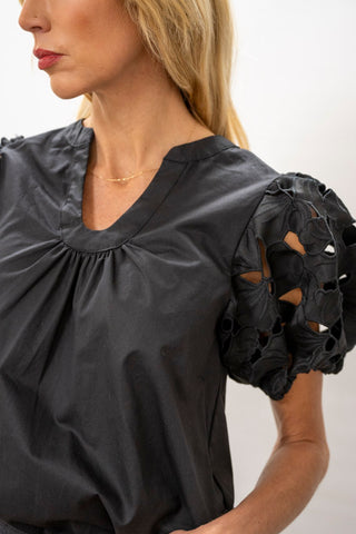 THML Puff Sleeve Cut Out Blouse