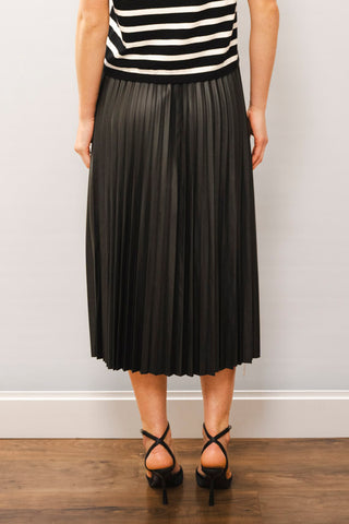 WILD COSMOS Mina Vegan Leather Pleated Skirt