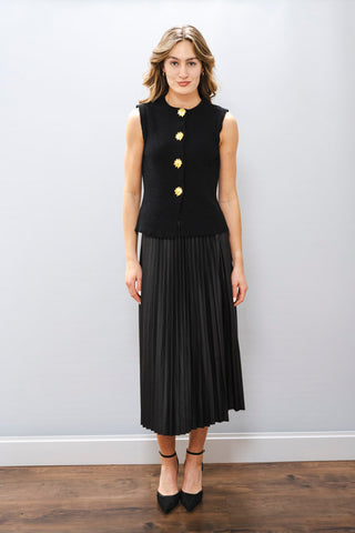 BEULAH Sweater Vest w/ Gold Buttons