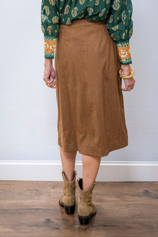 CURRENT AIR Faux Suede Pleated Skirt