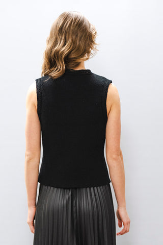 BEULAH Sweater Vest w/ Gold Buttons