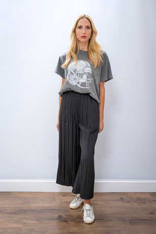 WILD COSMOS Celeste Quilted Wide Leg Pants