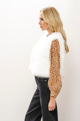 APRICOT Fur Cropped Gilet