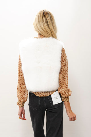 APRICOT Fur Cropped Gilet
