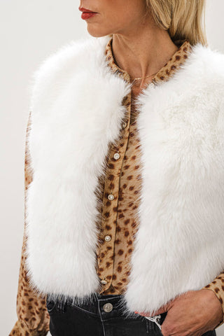 APRICOT Fur Cropped Gilet