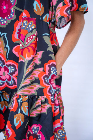 CROSBY Cosmic Floral Lou Dress