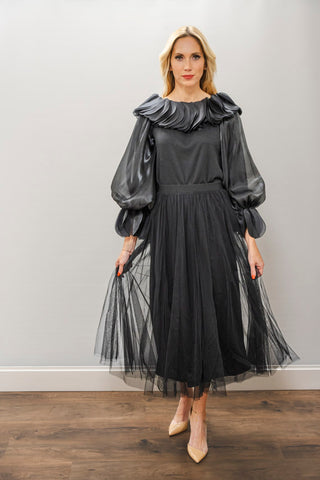 ELAN Black Tule Skirt
