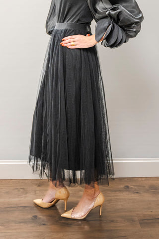 ELAN Black Tule Skirt