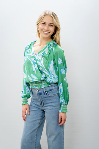 Current Air Green Floral Blouse