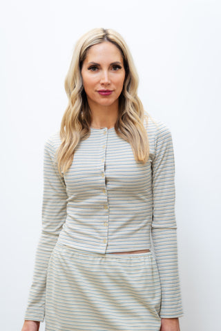 BAILEY ROSE Cozy Striped Henley Top