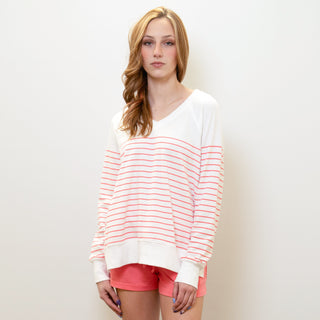 Z SUPPLY Weekender Striped V Neck L/S