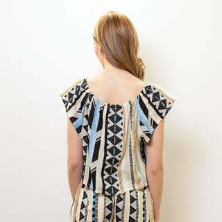 ELAN Aztek Print Off Shoulder Top